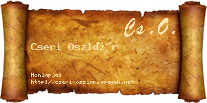 Cseri Oszlár névjegykártya